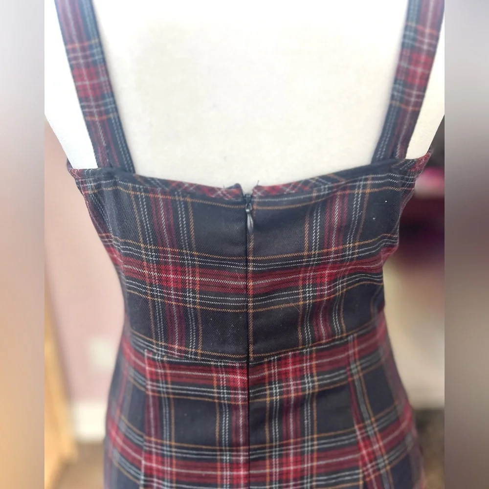 Forever 21 Blue & Red Plaid Sheath Dress - Picture 4 of 8